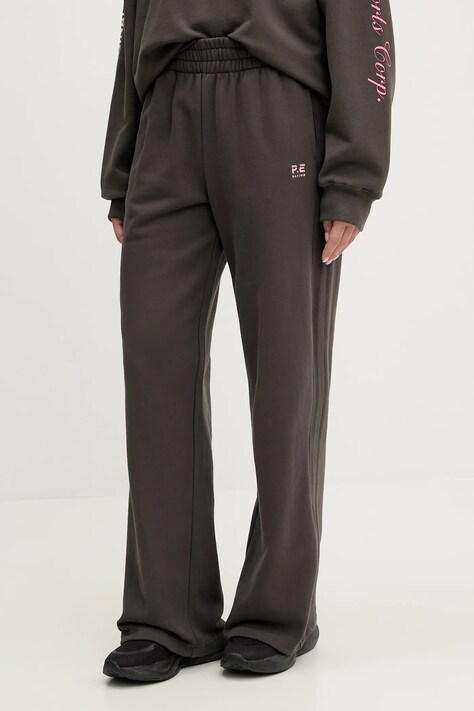 P.E Nation spodnie dresowe bawełniane Adventure kolor szary gładkie 243P408
