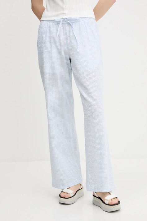 Hollister Co. spodnie bawełniane damskie kolor niebieski proste high waist KI356-5063