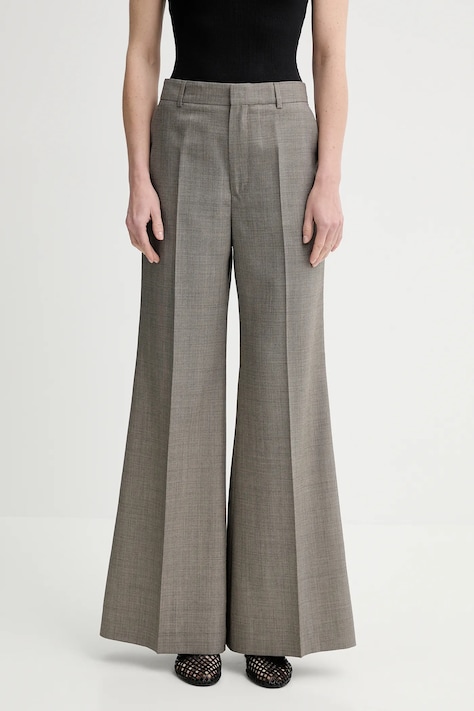 Filippa K pantaloni de lână culoarea maro, lat, high waist, 31424.FK
