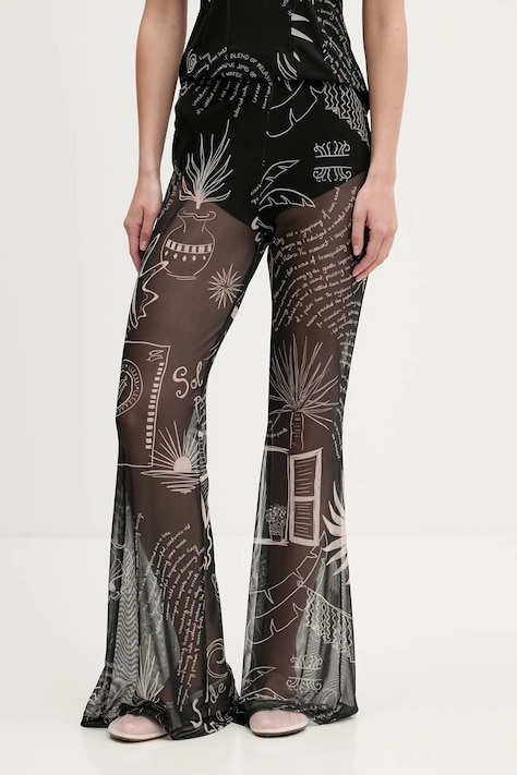 Never Fully Dressed pantaloni culoarea negru, evazati, high waist, NFDTR482