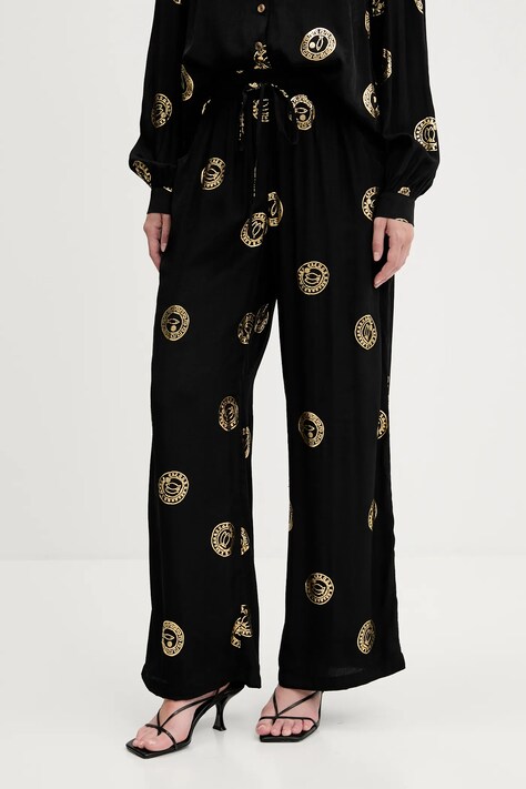 Never Fully Dressed pantaloni culoarea negru, lat, high waist, NFDTR490