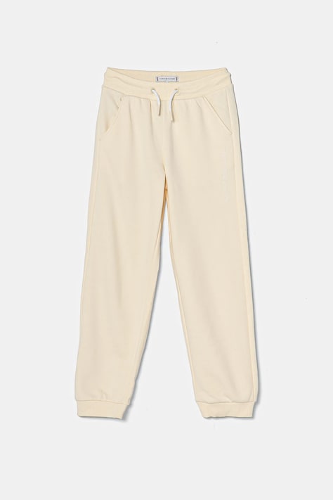 Detské tepláky Tommy Hilfiger béžová farba, jednofarebné, KG0KG08325