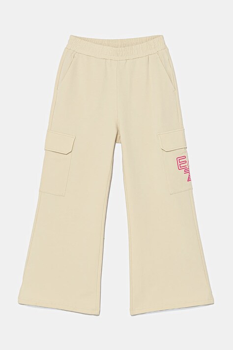 Dětské tepláky EA7 Emporio Armani béžová barva, hladké, 7G000051 AF13135