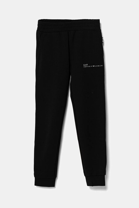 EA7 Emporio Armani pantaloni de trening pentru copii culoarea negru, cu imprimeu, 7G000039 AF12501