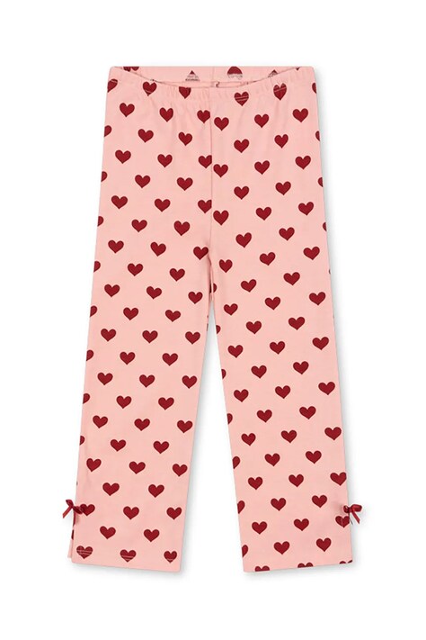 Детски памучен панталон Konges Sløjd DREY SLIT PANTS GOTS в розово с десен KS102568