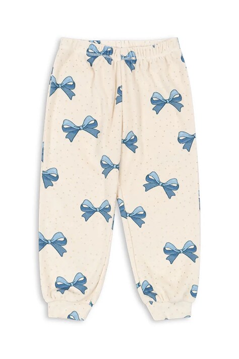 Dětské tepláky Konges Sløjd ITTY SWEAT PANTS GOTS béžová barva, vzorované, KS102599