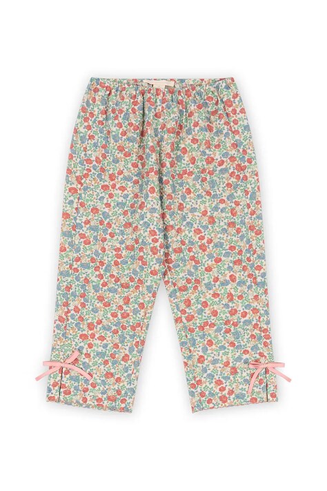 Дитячі штани Konges Sløjd ELIN SLIT PANTS GOTS колір бірюзовий візерунок KS102433