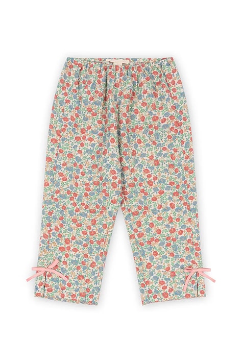 Дитячі штани Konges Sløjd ELIN SLIT PANTS GOTS колір бірюзовий візерунок KS102433