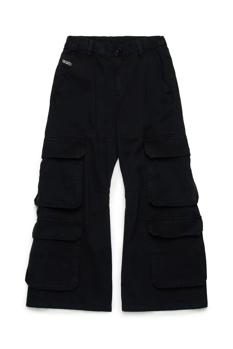 Dětské kalhoty Diesel PDARGJXCARGO TROUSERS černá barva, hladké, J02220