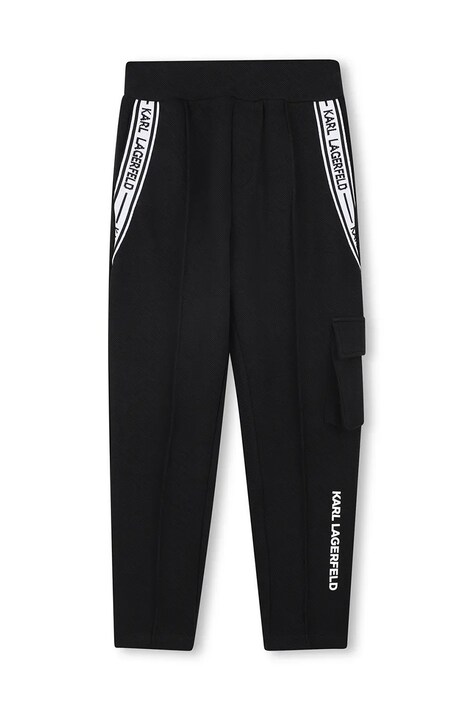 Karl Lagerfeld pantaloni copii culoarea negru, cu imprimeu, Z30451