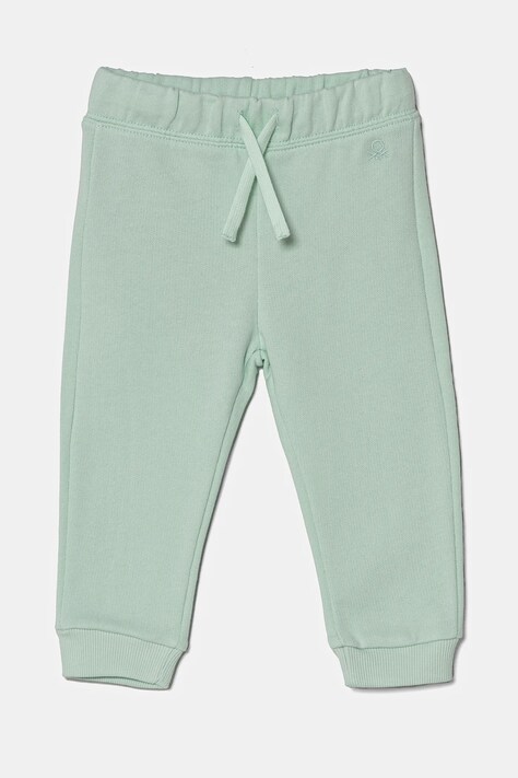 Dětské bavlněné tepláky United Colors of Benetton zelená barva, 3J70GF01N