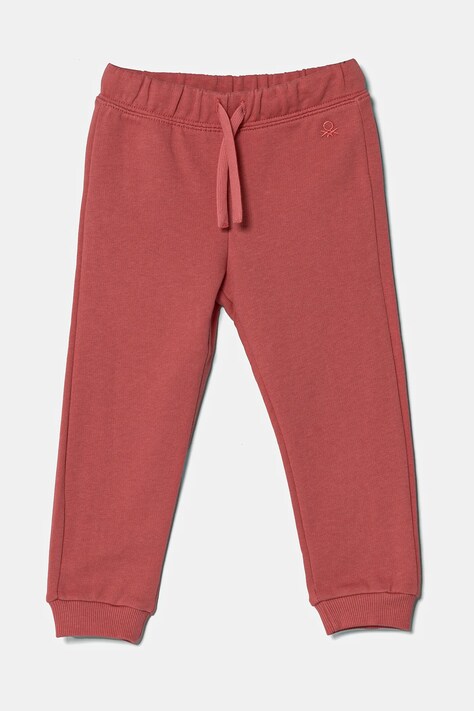 Детские хлопковые штаны United Colors of Benetton цвет розовый однотонные 3J70GF01N