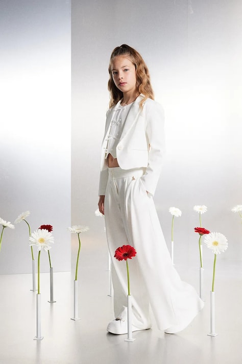 Detské nohavice Patrizia Pepe R852 biela farba, jednofarebné, 7P0386