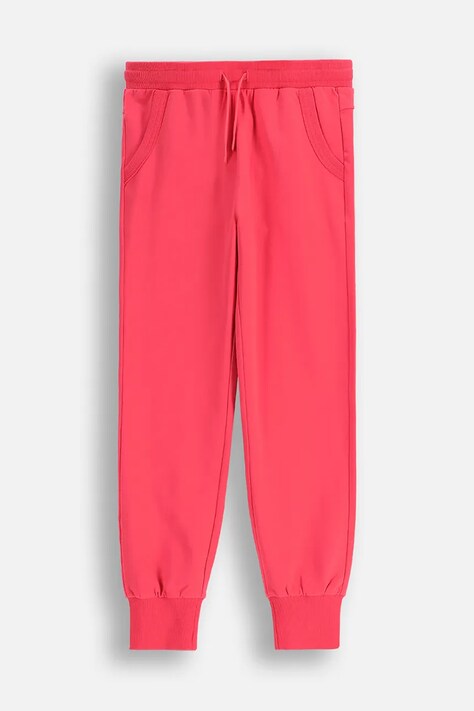 Dětské tepláky Coccodrillo růžová barva, hladké, EVERYDAY GIRL