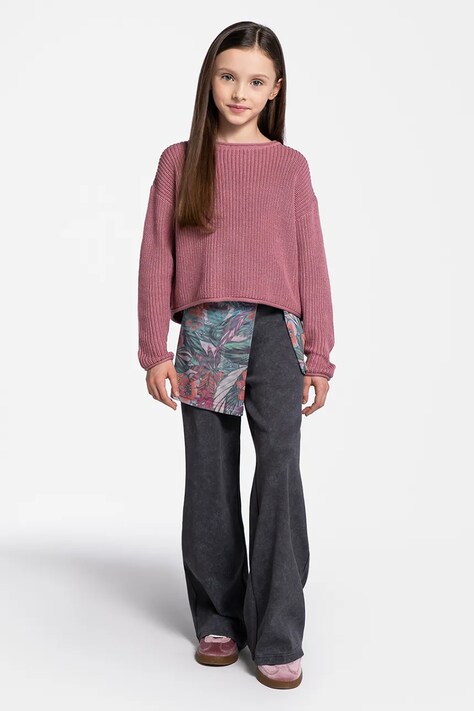 Детские спортивные штаны Coccodrillo цвет серый однотонные DREAM DIARIES GIRL JUNIOR