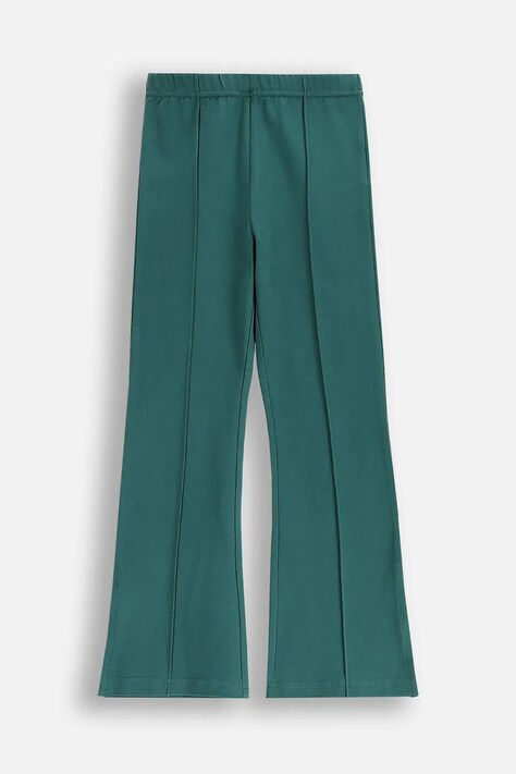 Дитячі спортивні штани Coccodrillo колір зелений однотонні MAXITROPIC GIRL KIDS