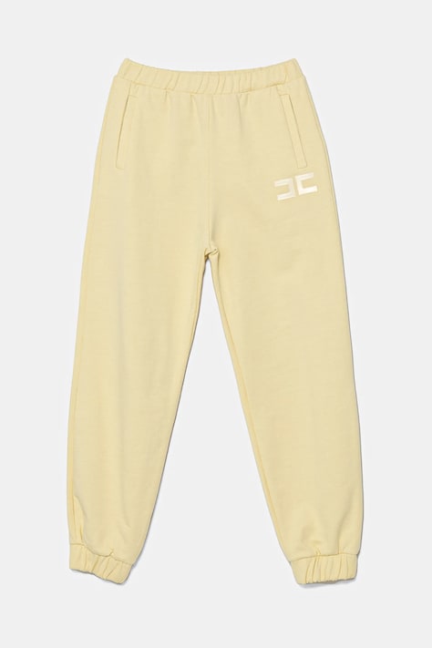 Elisabetta Franchi pantaloni de trening pentru copii culoarea galben, neted, EFPA276.0.FF002