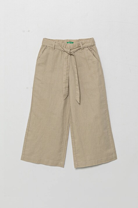 United Colors of Benetton pantaloni de in pentru copii culoarea bej, neted, 43WBCF01W