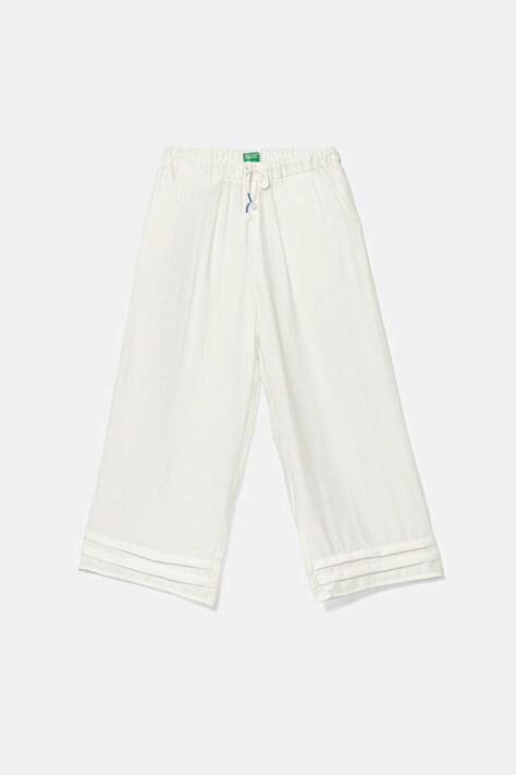 Dětské kalhoty United Colors of Benetton bílá barva, 4VDVCF04M