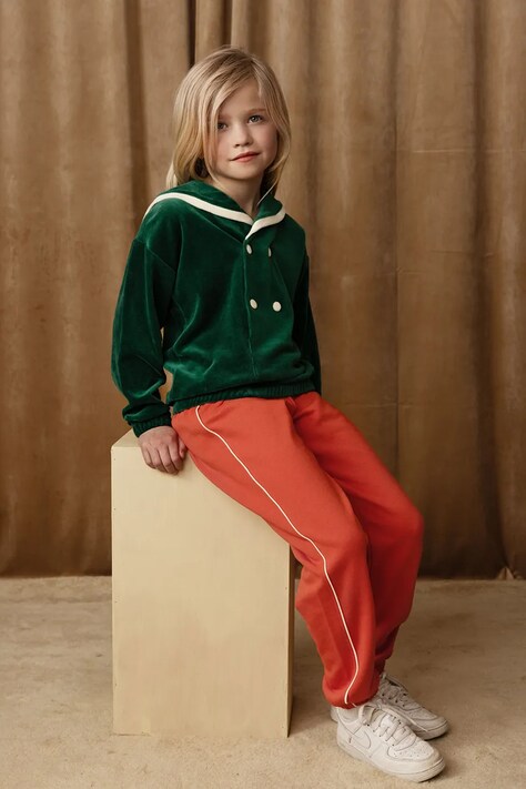Дитячі спортивні штани Mini Rodini Plain piping колір помаранчевий 2513010742