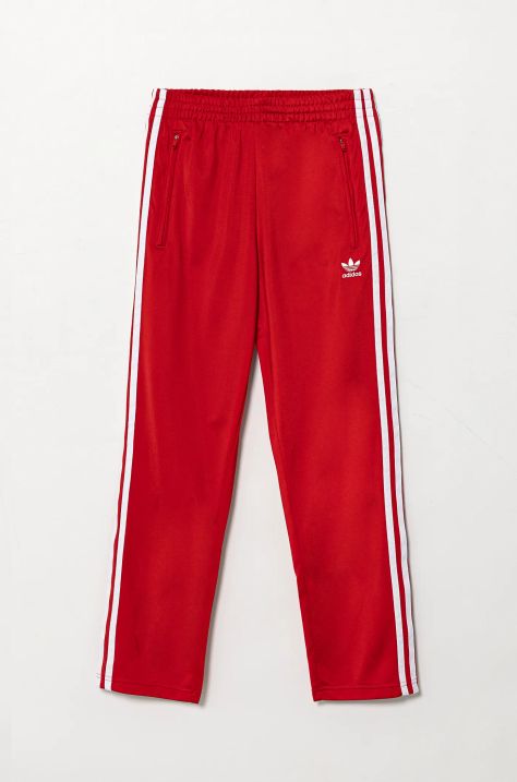 adidas Originals spodnie dresowe dziecięce kolor czerwony z aplikacją IY9806