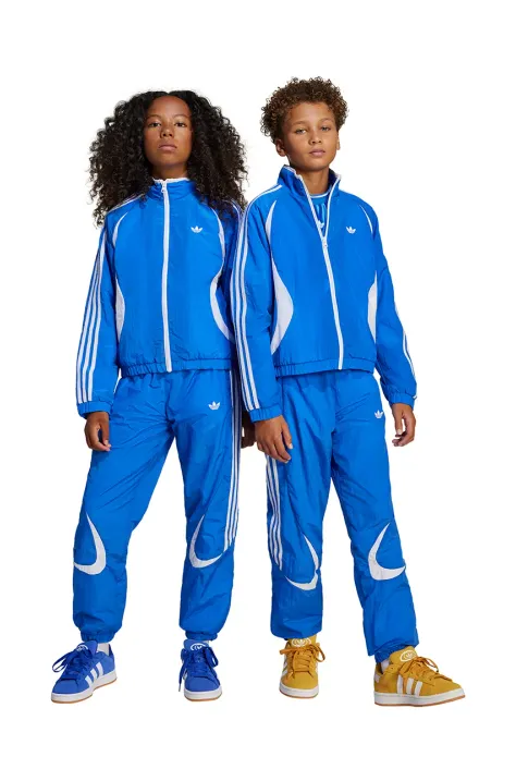 Dětské tepláky adidas Originals modrá barva, vzorované, JC9134