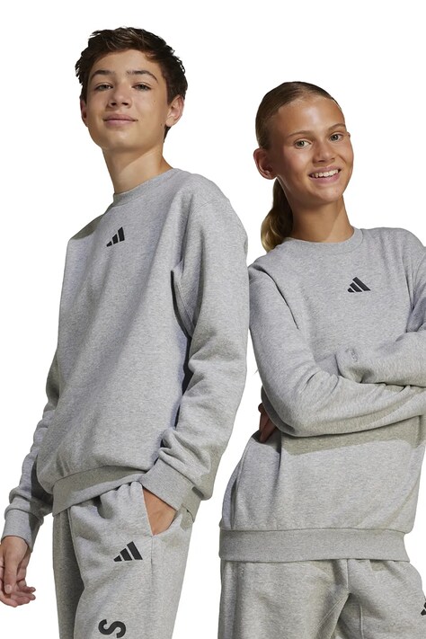 Dětské tepláky adidas šedá barva, melanžové, JC7640