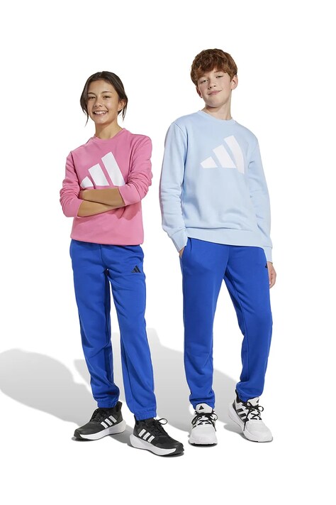 Dětské tepláky adidas modrá barva, hladké, JE1368