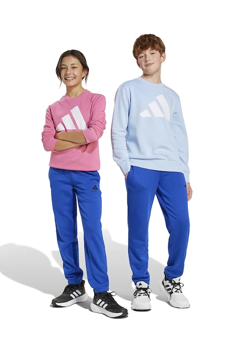 adidas spodnie dresowe dziecięce kolor niebieski gładkie JE1368