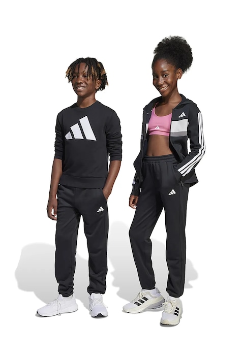 Dětské tepláky adidas černá barva, s potiskem, JJ1025