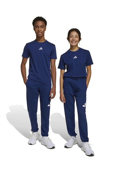 Dětské tepláky adidas tmavomodrá barva, s potiskem, JE1398