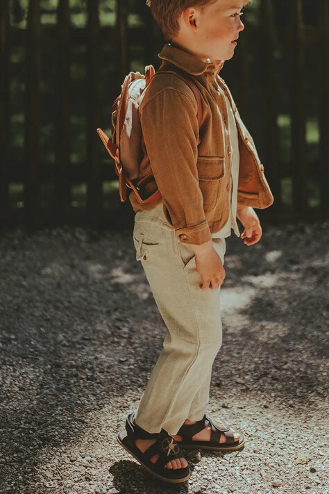 Детские бюки с примесью льна Donsje Dado Trousers цвет бежевый однотонные 4079500