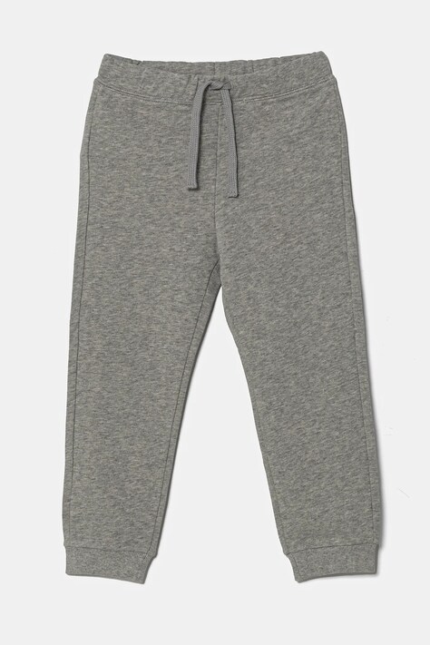 United Colors of Benetton pantaloni de trening din bumbac pentru copii culoarea gri, neted, 3J68GF027