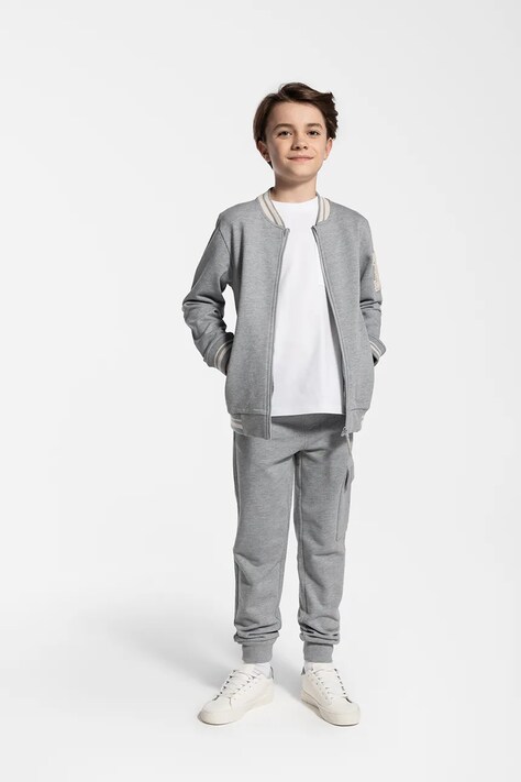 Dětské tepláky Coccodrillo šedá barva, hladké, EVERYDAY BOY