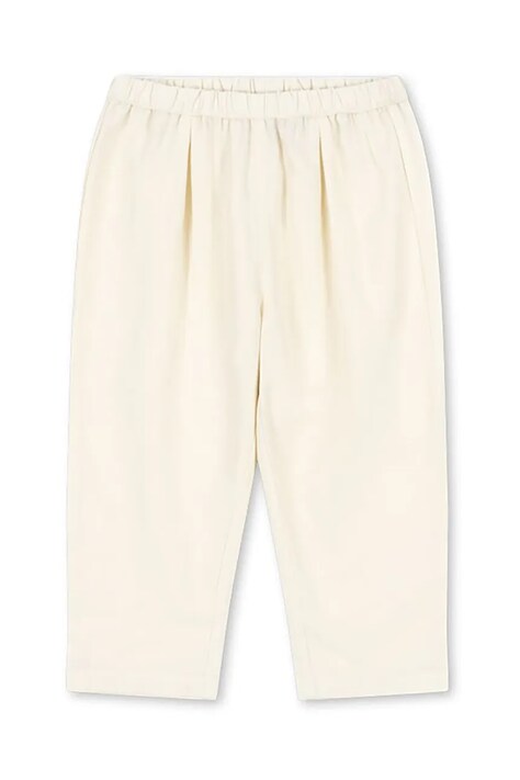 Otroške lanene hlače Konges Sløjd CELEBRATION FRANZEN PANTS bež barva, KS103574