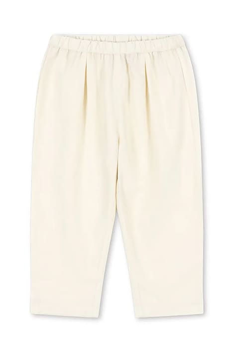 Dětské plátěné kalhoty Konges Sløjd CELEBRATION FRANZEN PANTS béžová barva, KS103574