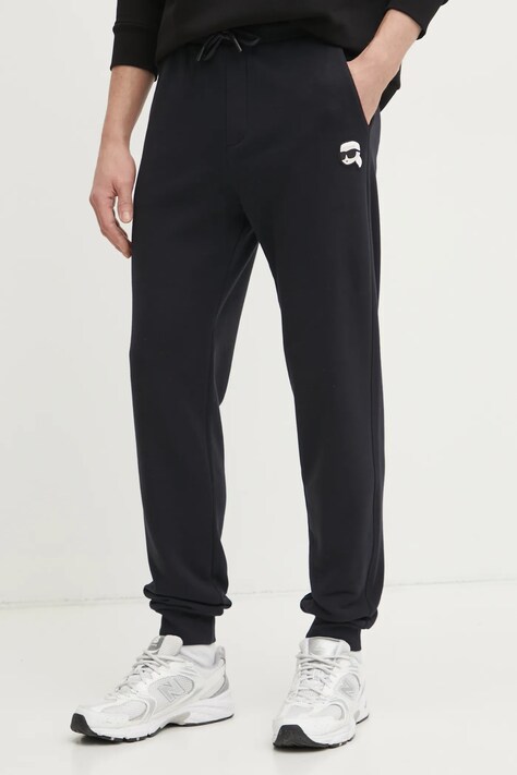 Karl Lagerfeld pantaloni de trening barbati, culoarea negru, cu imprimeu, 551900.705713