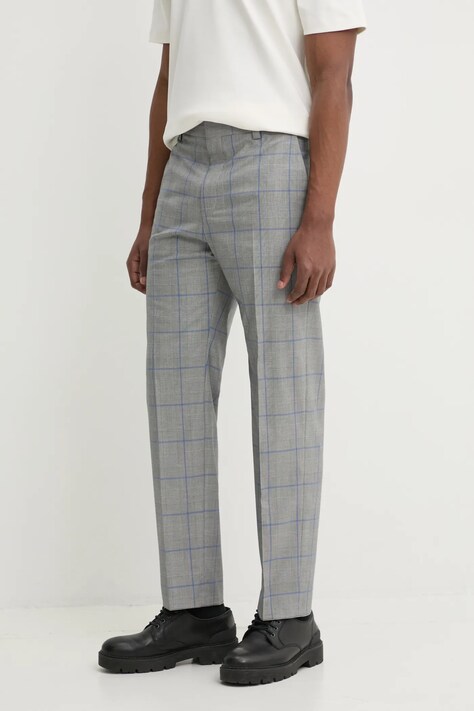 HUGO pantaloni barbati, culoarea gri, mulata, 50531957