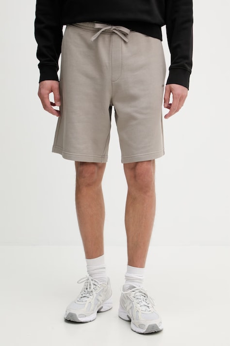 HUGO teplákové šortky pánske bavlnené Dayono béžové high waist 50530696