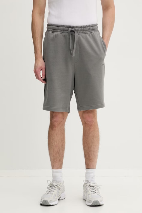 HUGO teplákové šortky pánske bavlnené Dayono sivé high waist 50530696