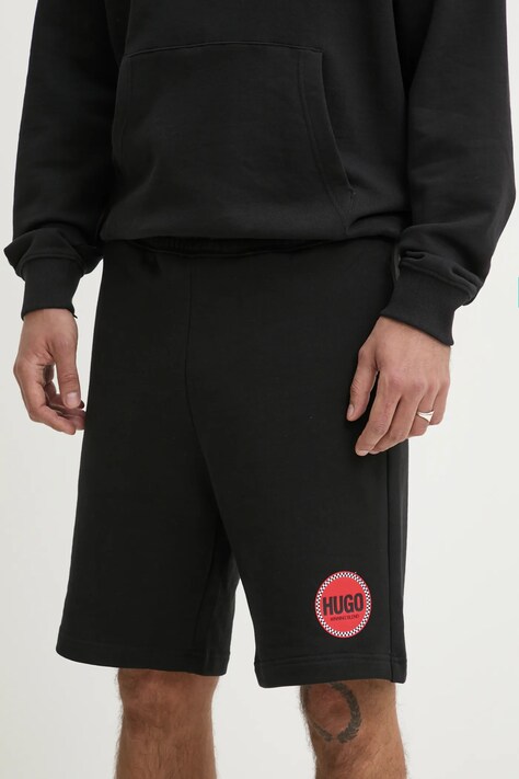 HUGO pantaloni scurți din bumbac culoarea negru, 50530672