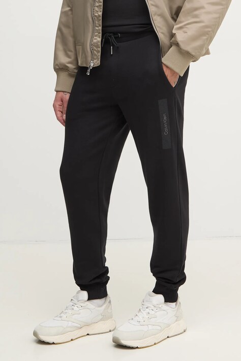Calvin Klein pantaloni de trening din bumbac culoarea negru, neted, K10K113838
