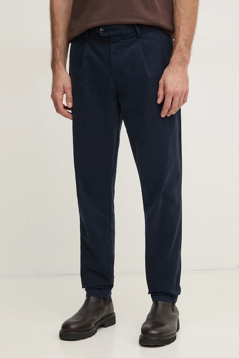 Nohavice Tommy Hilfiger pánske, tmavomodrá farba, rovné, MW0MW38120