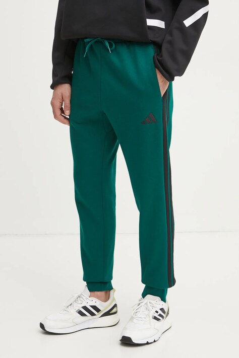 adidas pantaloni de trening Essentials culoarea verde, cu imprimeu, JD1860