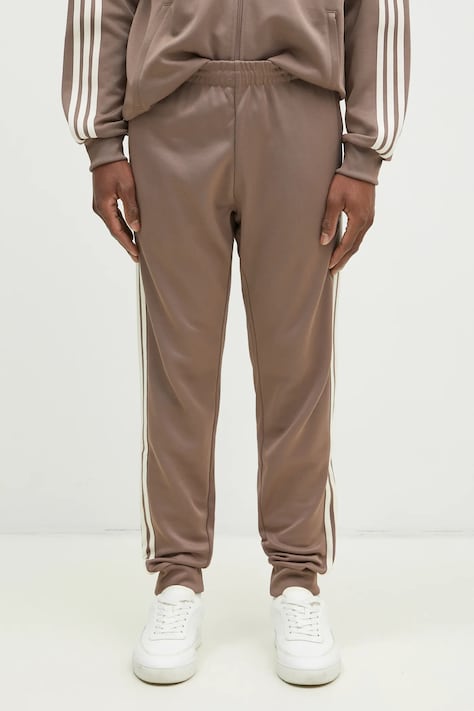 adidas Originals pantaloni de trening SST TP culoarea bej, cu imprimeu, JP2518