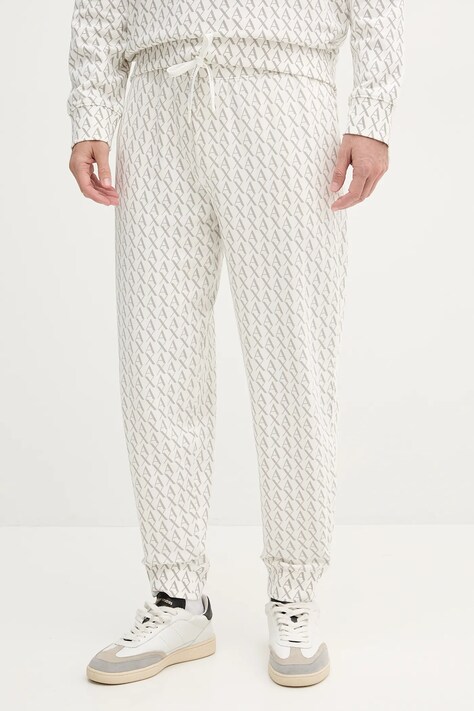 Хлопковые спортивные штаны Armani Exchange цвет белый узор XM001226 AF11847