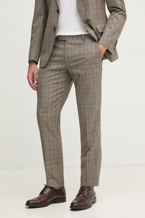 Joop! pantaloni de lana culoarea gri, mulata, 30045058