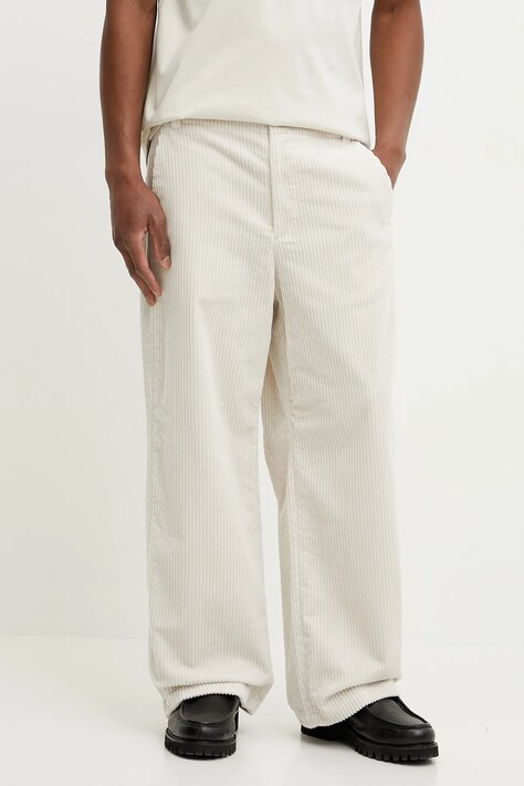 A.P.C. pantaloni de catifea cord pantalon river H culoarea bej, drept, COHDW.H08470
