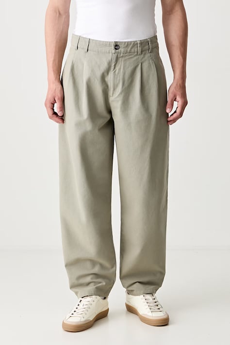 A.P.C. pantalon willow spodnie chinos bawełniane męskie zielone regular waist COGBJ.F08486