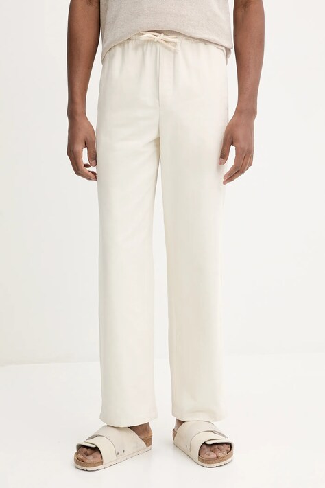 A.P.C. pantaloni de bumbac pantalon vincent culoarea bej, drept, COGBJ.H08418